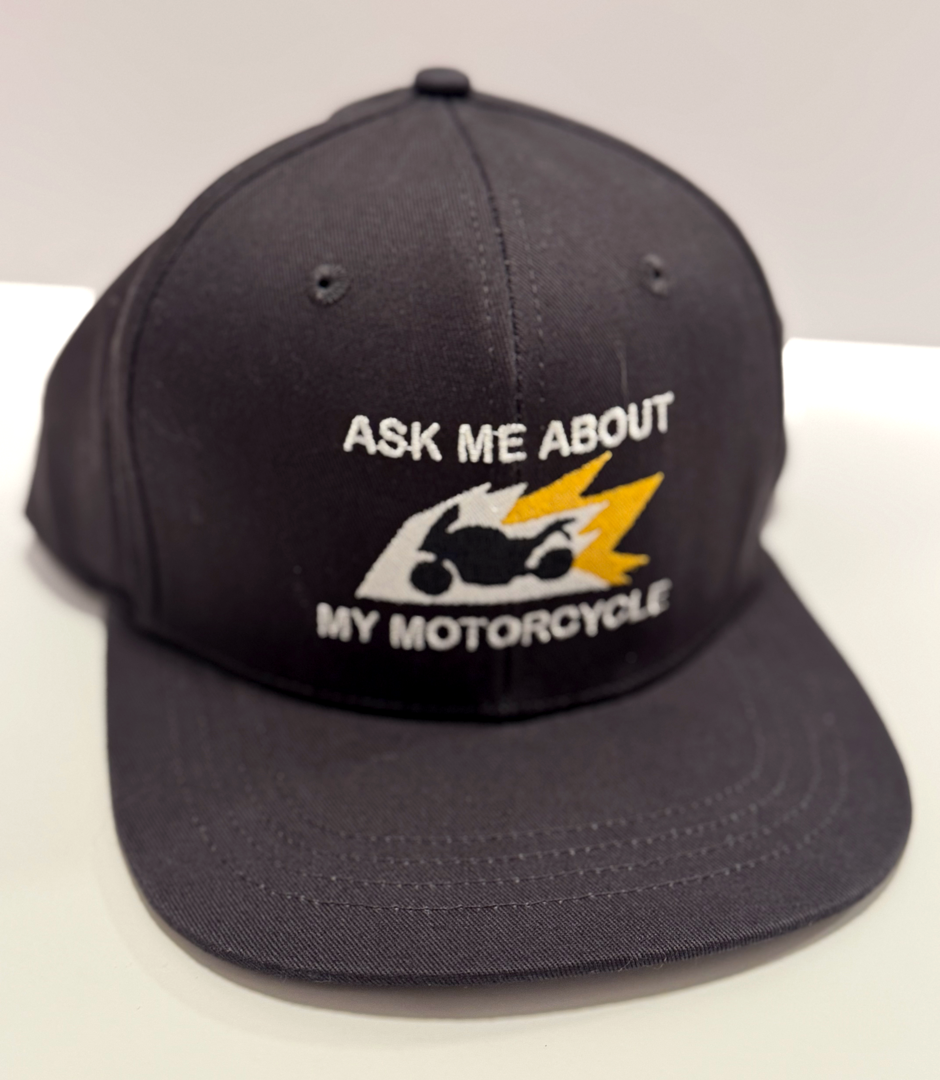 Ask me about my bike cap